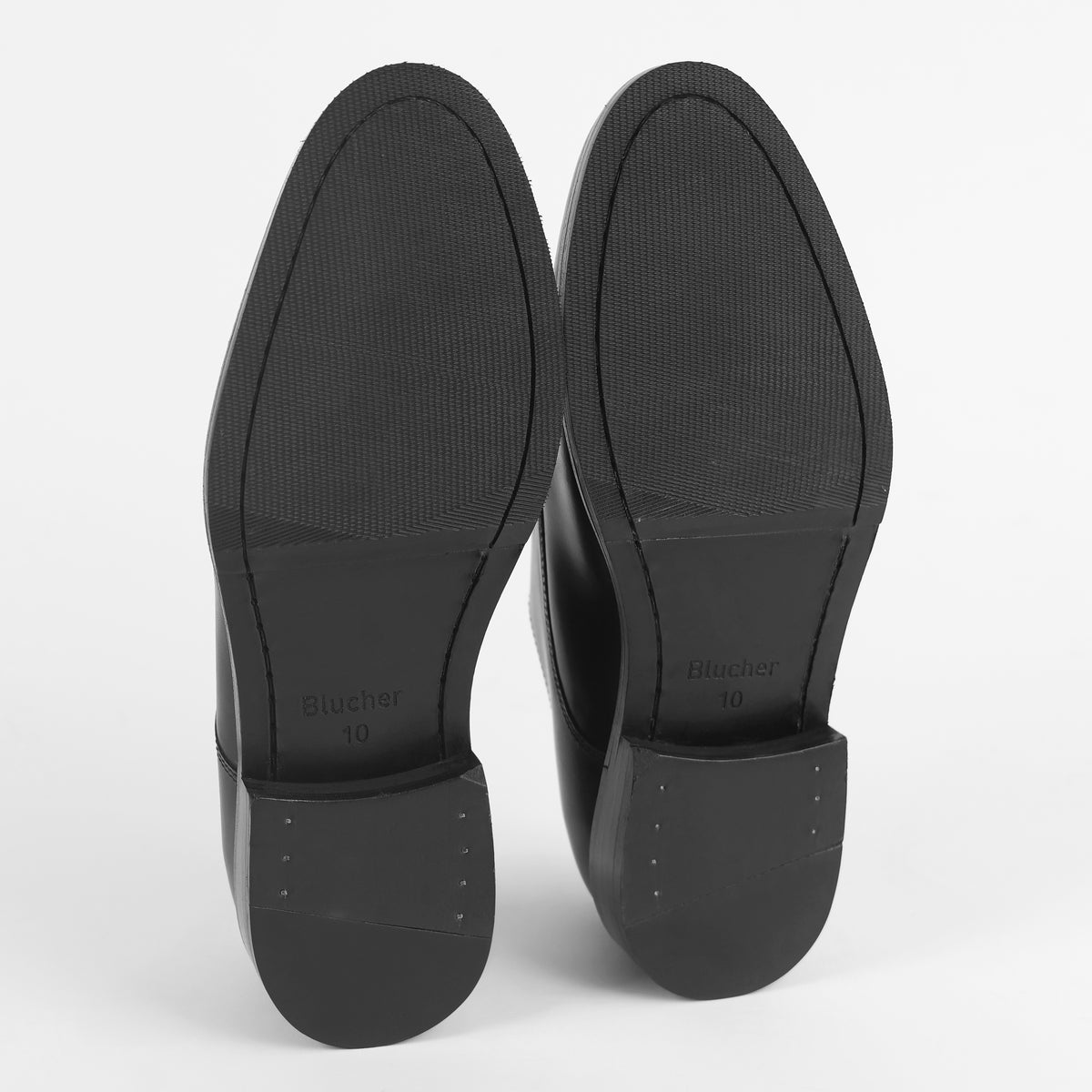 Leather sole view of Blucher Classic Executive black leather Blucher shoes