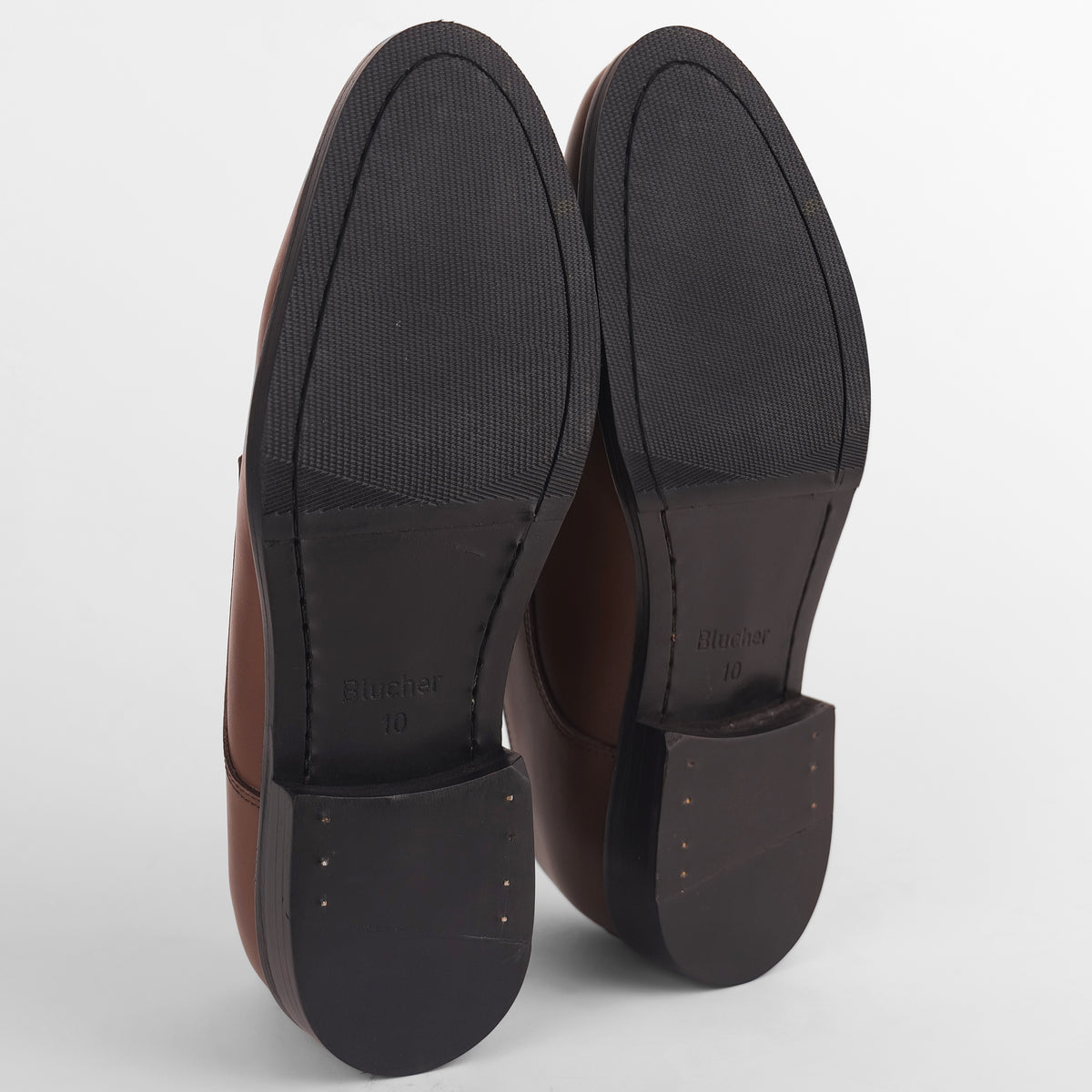 Leather sole view of Blucher Classic Executive brown leather Blucher shoes