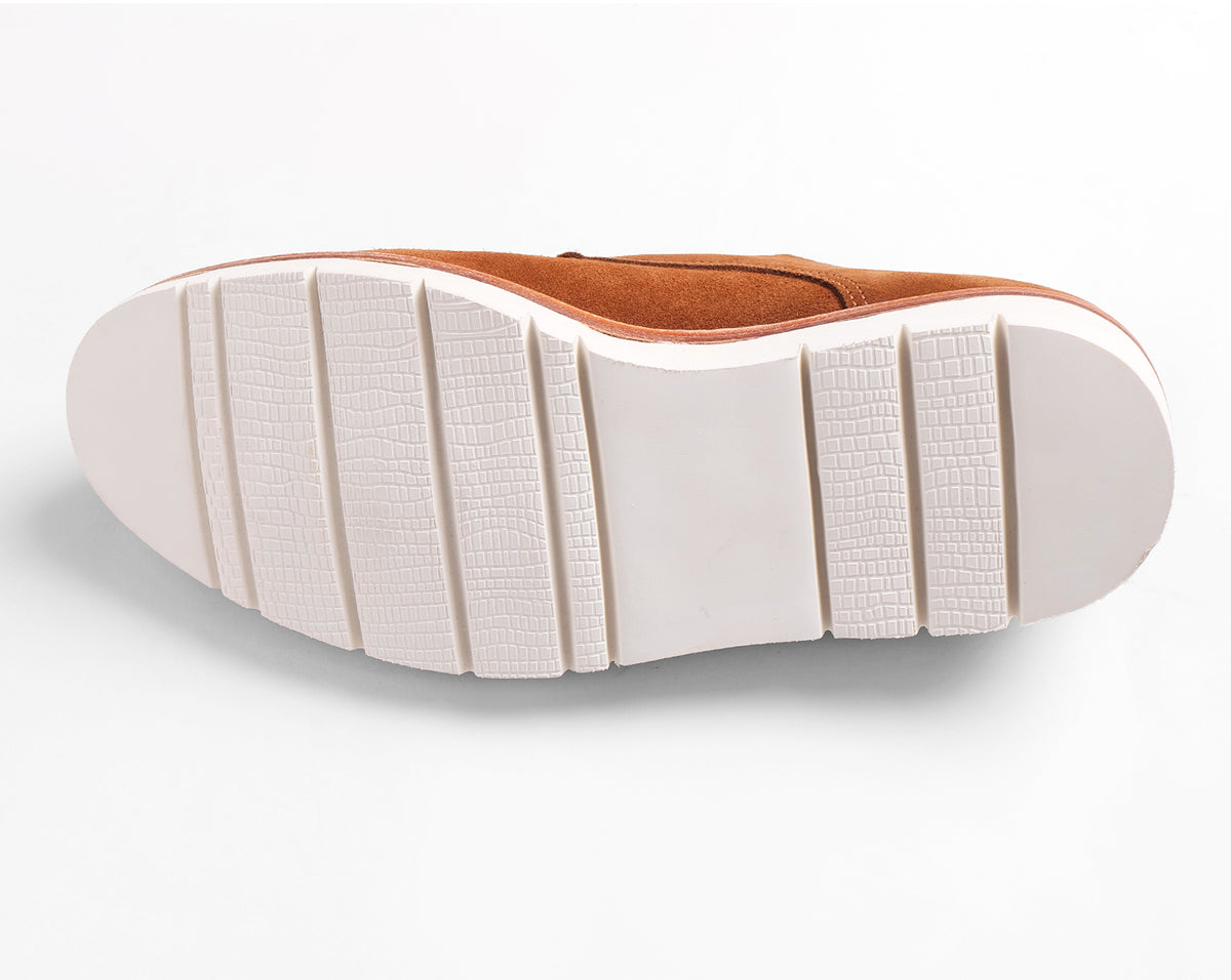 Minimal flat sole design of Blucher Suede shoe